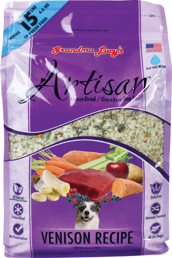 Grandma Lucy's Artisan Grain Free Venison Freeze Dried Dog Food