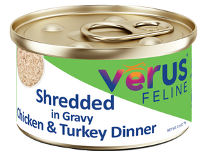 VēRUS Feline Shredded in Gravy Chicken & Turkey Dinner