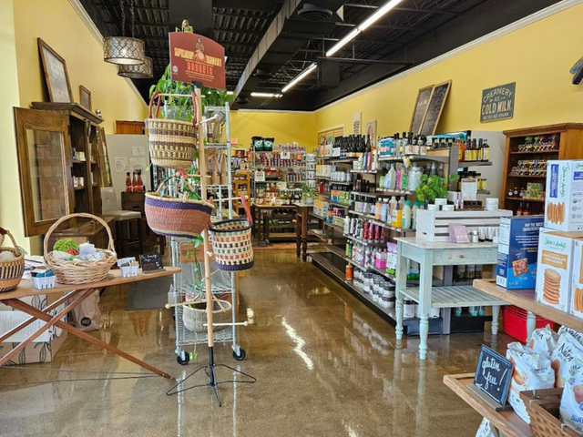 A look  down inside the store from the entrance