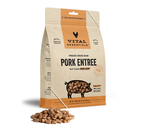 Vital Essentials Freeze-Dried Raw Pork Entree Mini Nibs Cat Food (12 oz)