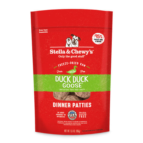 Stella & Chewy's Freeze-Dried Raw Dinner Patties for Dogs - Duck Duck Goose Recipe (14-oz)