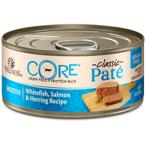 Wellness CORE Grain Free Natural Whitefish, Salmon & Herring Smooth Pate Canned Cat Food