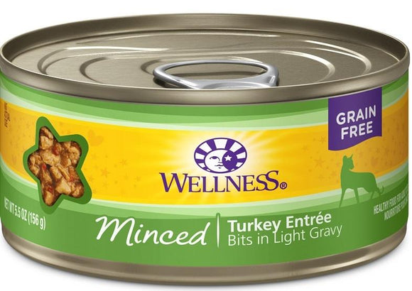 Wellness Grain Free Natural Minced Turkey Entree Wet Canned Cat Food