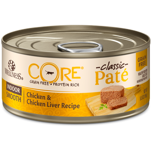 Wellness CORE Natural Grain Free Indoor Chicken and Chicken Liver Smooth Pate Wet Canned Cat Food