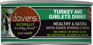 Dave's Naturally Healthy Turkey and Giblets Pate Dinner Canned Cat Food