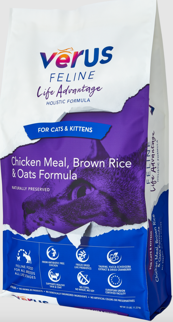 VēRUS Feline Life Advantage Chicken Meal, Brown Rice & Oats Formula